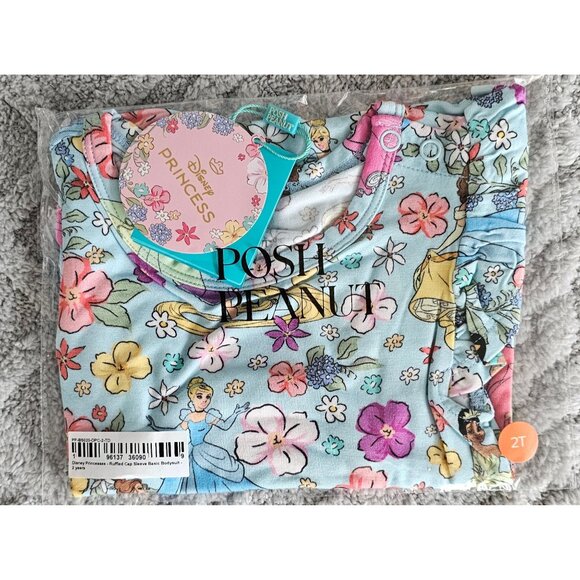 NWT Posh Peanut Disney Princess Ruffled Cap Sleeve Basic Bodysuit size 2T - Picture 4 of 6